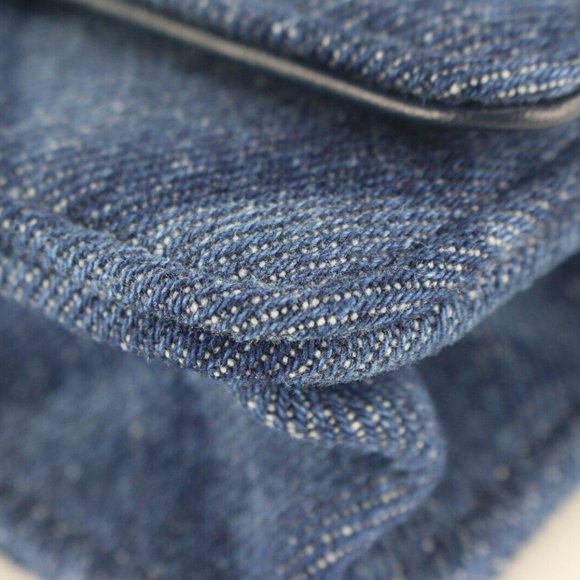 Chanel Shadow Quilted Denim Wallet on Chain WOC Gold HW 2CJ1110 - Picture 3 of 12